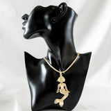 Mermaid Shaped High Pendant Necklaces Golden Wedding Party