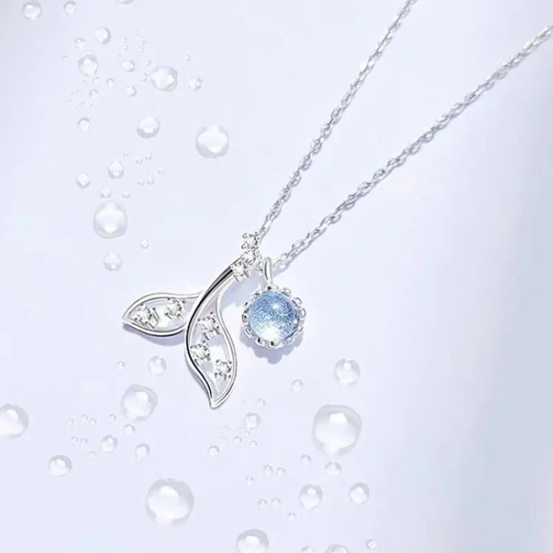 Mermaid Tears Necklace Female Clavicle Chain Birthday Gift