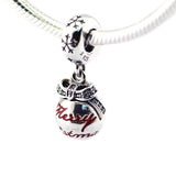 Christmas Bauble Charm Silver Beads For Jewelry Making