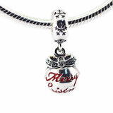 Christmas Bauble Charm Silver Beads For Jewelry Making