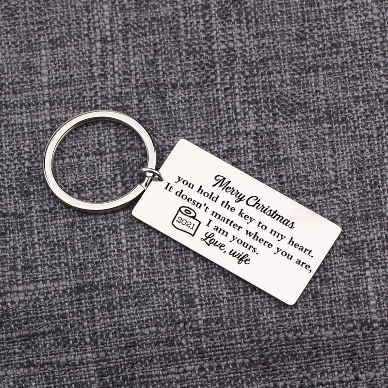 Christmas Keychain Husband Gift: You Hold The Key To My Heart