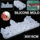 Christmas Letter Silicone Casting Mold Resin Epoxy Pendant Mould
