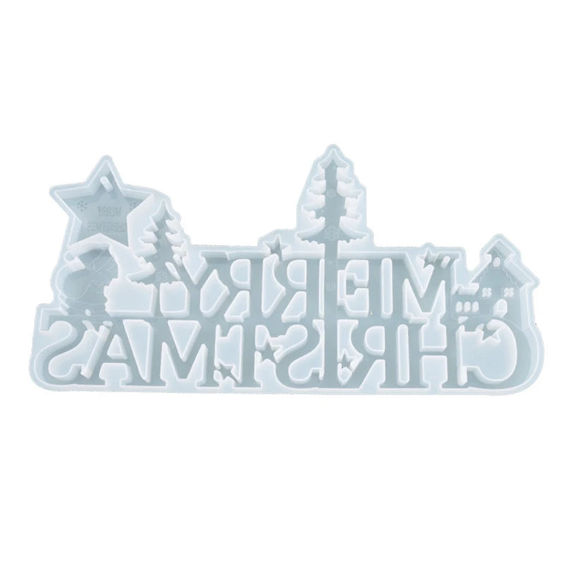 Christmas Letters Ornaments Epoxy Resin Mold Xmas Decorations Silicone Mould