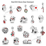 Christmas Snowman Charms 925 Silver Beads Jewelry