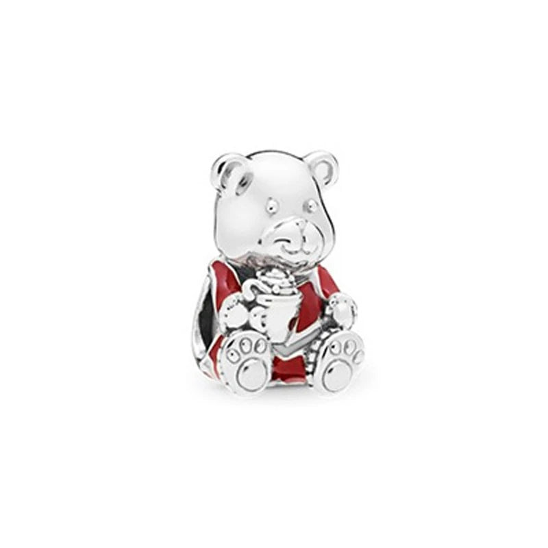 Christmas Snowman Charms 925 Silver Beads Jewelry