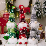 Christmas Gnome Doll Ornaments Snowflake Knitted Hat Faceless Doll