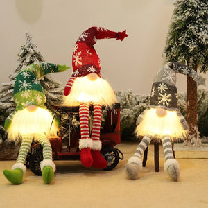 Christmas Gnome Doll Ornaments Snowflake Knitted Hat Faceless Doll