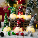 Christmas Gnome Doll Ornaments Snowflake Knitted Hat Faceless Doll