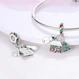 Merry Christmas Tree Santa Snowman Dangle Charm Bracelet Necklace Pendant Beads