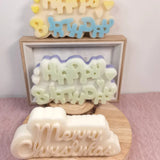 Christmas Scented Candle Molds Happy Birthday Aroma Soap Silicone Moulds