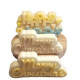 Christmas Scented Candle Molds Happy Birthday Aroma Soap Silicone Moulds