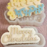 Christmas Scented Candle Molds Happy Birthday Aroma Soap Silicone Moulds
