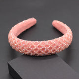 Mesh Crystal Geometric Headband Baroque Women Beads Hair Accessory