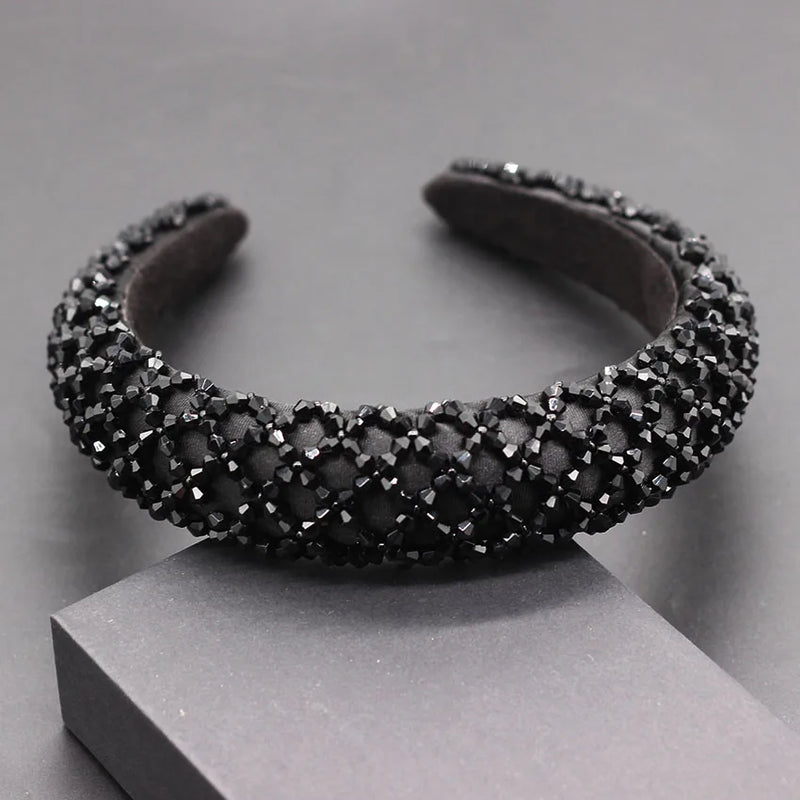 Mesh Crystal Geometric Headband Baroque Women Beads Hair Accessory