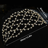 Mesh Hairband Vintage Pearl Headband Tiaras Hair Vines