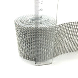 Silver Rhinestone Mesh Trim Diamond Ribbon for DIY Wedding Jewelry