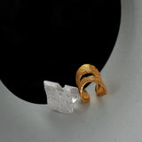 925 Silver Mesh Hollow Ear Clip No Piercing Matte Design Women's Jewelry