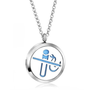 Titanium Steel Aromatherapy Necklace with No Smoking Pattern