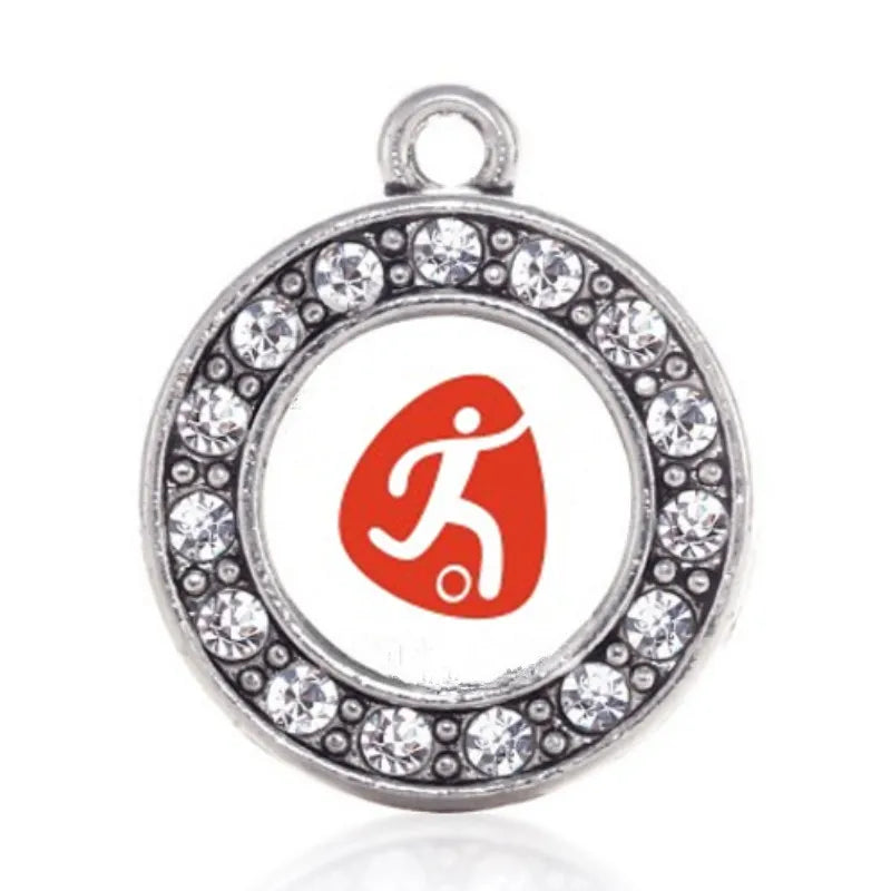 Messi & Ronaldo Football Charm Silver Plated Jewelry