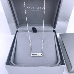 Messica925 Silver Necklace with Moving Beads