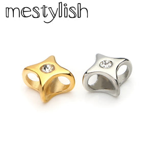 10pcs/Lot 5mm Stainless Steel Square Slider Beads