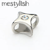 10pcs/Lot 5mm Stainless Steel Square Slider Beads