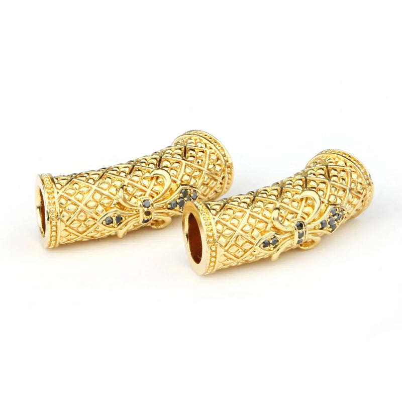Fleur De Lis Anchor Tube Spacer Beads Charms 2pcs/lot