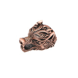 European American Bronze Wolf Head Carved Jewelry Fit Men's Bracelet