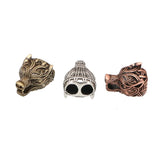 European American Bronze Wolf Head Carved Jewelry Fit Men's Bracelet