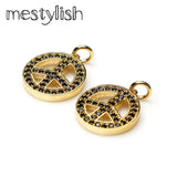 High Peace & OM Charms Micro Pave Zircon Pendant for DIY Bracelet Jewelry