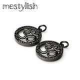 High Peace & OM Charms Micro Pave Zircon Pendant for DIY Bracelet Jewelry