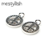 High Peace & OM Charms Micro Pave Zircon Pendant for DIY Bracelet Jewelry