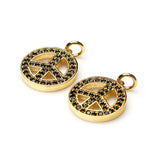 High Peace & OM Charms Micro Pave Zircon Pendant for DIY Bracelet Jewelry