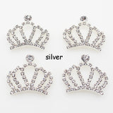 Metal 10pcs Crown Rhinestone for DIY Clothing Hairpin Wedding