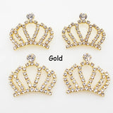 Metal 10pcs Crown Rhinestone for DIY Clothing Hairpin Wedding