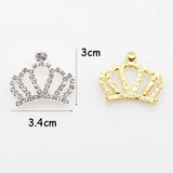 Metal 10pcs Crown Rhinestone for DIY Clothing Hairpin Wedding