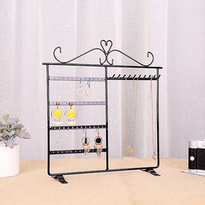 Metal 4 Tiers Earring Hanging Holder Jewelry Organizer Tower Stand