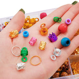 Metal African Hair Rings Beads Cuffs Tubes Charms Dreadlock Hair Braiding Kit