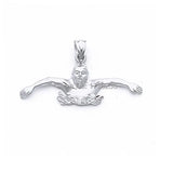Metal Alloy Swimmer Figure Silhouette Charm for DIY Jewelry
