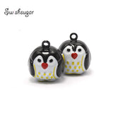 Metal Owl Jingle Bell Charm Necklace Pendant Jewelry Craft
