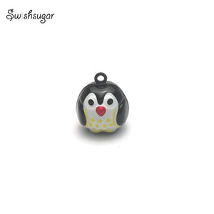 Metal Owl Jingle Bell Charm Necklace Pendant Jewelry Craft
