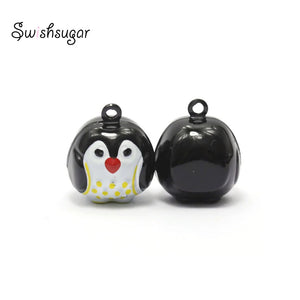 Metal Owl Jingle Bell Charm Necklace Pendant Jewelry Craft