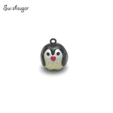 Metal Owl Jingle Bell Charm Necklace Pendant Jewelry Craft