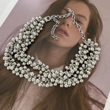 Metal Ball Necklace Hip-hop Punk Collarbone Chain Wedding Accessories
