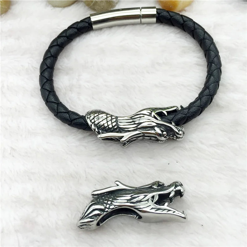 Dragon Head Stainless Steel European Large Hole Spacer Beads
