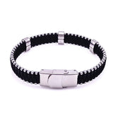 Metal Beads Charm Leather Bracelets for Women Chain Hand Woven Wrap