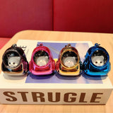 Metal Bear Schoolbag Night Light Keychain Pendant