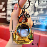 Metal Bear Schoolbag Night Light Keychain Pendant