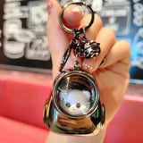 Metal Bear Schoolbag Night Light Keychain Pendant