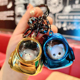 Metal Bear Schoolbag Night Light Keychain Pendant